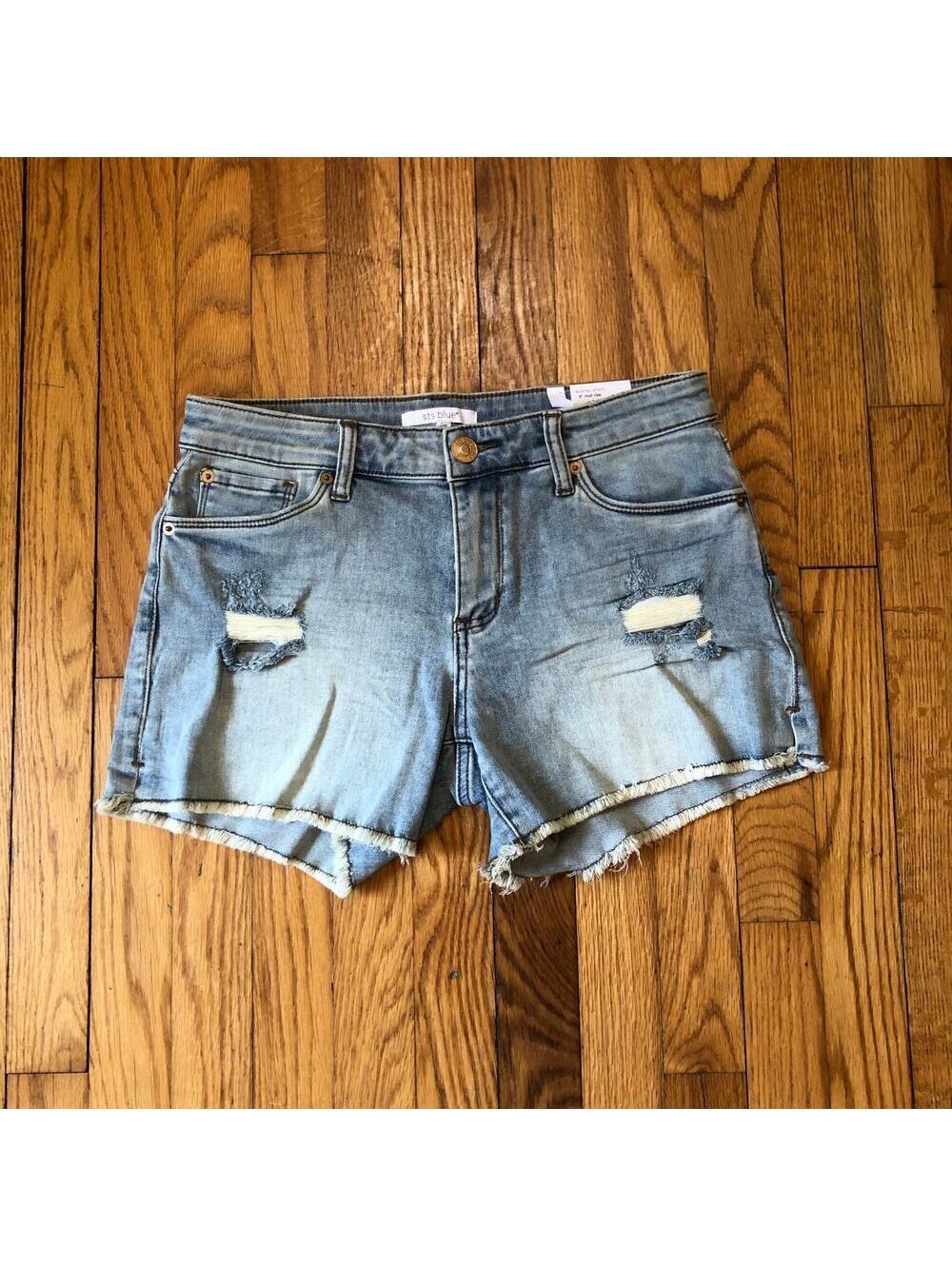 STS Blue NWT Women's Aubrey Denim Shorts 9" Mid Rise Size 28